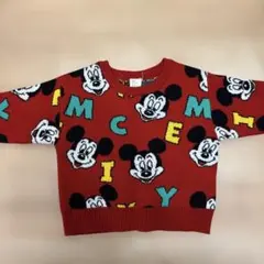 ミッキーマウス ニットセーター 赤　90cm しまむら　レトロミッキー