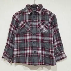 ベベ　BeBe　長袖ネルシャツ　チェック柄　110cm　綿100%　ユニセックス