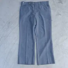 70s スラックス カスリ 絣 バギー 水色 ロケットタロン ヴィンテージ