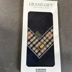 DAKS ネイビー チェック柄 ハンカチ