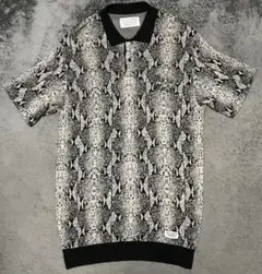 ナ*ア様 wackomaria パイソン柄　ポロシャツ　2024SS M ワコマ WACKO MARIA/PYTHON JACQUARD KNIT POLO SHIRT（NAVY