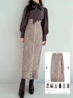 GRL 花柄レースバックスリットタイトスカート[nh49] Mのサムネイル