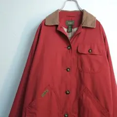 LLBean エルエルビーン ハンティングジャケット 襟コーデュロイ 赤