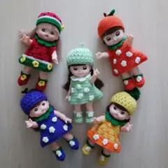 フルーツもちーふニットお洋服5着☆メルちゃんレミン&ソラン人形用
