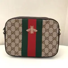 希少　未使用級　グッチ　キャンバス　コート　GG柄　モノグラム　シグネチャー　蜂 GUCCI グッチ 696075 ジャンボGG ミニバッグ ショルダーバッグ