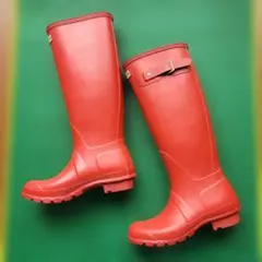 ハンターロングレッド　インナーソックス付きUK4,EU37,US5M/6F