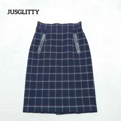 B3-4175　ひざ丈スカート　ハイウエスト　チェック　2【ジャスグリッティー】