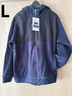 【新品】ワークマン エラストフリースフルジップフーディ　ネイビー　Lサイズ