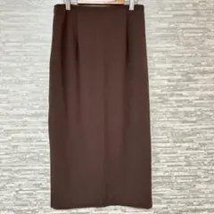 GU ジーユー　ロングスカート Iライン ブラウン L ストレッチ 裏地付き
