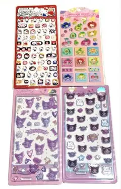 【おまとめセール】3D 立体　ぷっくりシール　サンリオ　海外正規品　4枚　新品