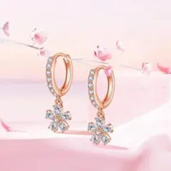X762 ピンクゴールド ピアス 桜 シルバー925 レディース