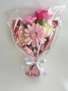 モールフラワー　花束　ピンク系　ハンドメイド　枯れない花　プレゼント　プチギフト
