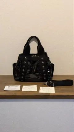 レスポートサック ハンドバッグ 2way ショルダー エナメル スタッズ