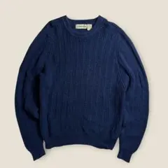 90s USA ST.JOHNS BAY リブコットンニット ネイビー