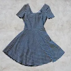 スナイデル　バックオープン　チェック　ワンピース　半袖