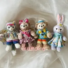 【新品タグ付】ぬいぐるみバッジ 4個＊ダッフィー サニーファン＊ぬいば