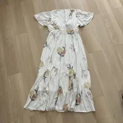 美品！GELATO PIQUE フラワープリント パット付きマキシドレス