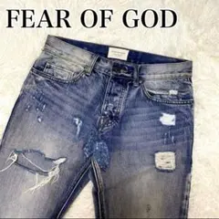 FEAR OF GOD 裾ジップ デストロイ ニークラッシュ スキニーのサムネイル