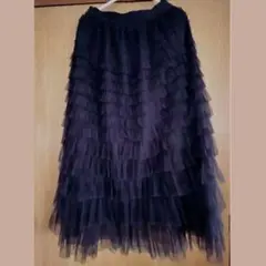 rpsチュールフリルロングスカートFサイズ（82cm丈）ブラック