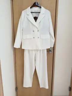 ホワイト ダブルブレストスーツ上下