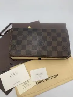 ルイヴィトン　ダミエ　グラフィット　長財布　ジッピーオーガナイザー　ブラウン