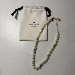 美品 ケイトスペード パール ビジュー ネックレス ゴールド 保存袋付のサムネイル
