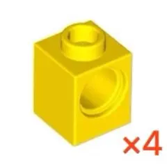 【LEGO】　テクニックブロック1×1ペグ穴1個　イエロー　4個