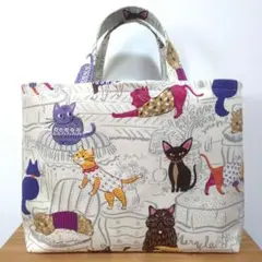 ハンドメイド 猫柄　BIGトートバック
