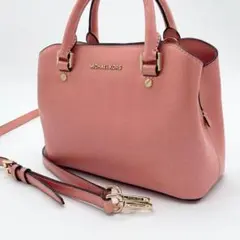 【極美品】マイケルコース　2way ショルダーバッグ　レザー　サーモンピンク