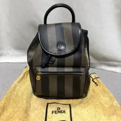 FENDI リュック ペカン柄 バックパック 巾着 レザー PVC 黒のサムネイル