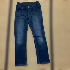 ダークブルーストレートパンツ（フリース裏地付き）