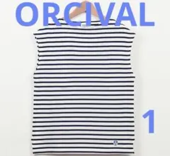 ORCIVALオーシバル ボートネックノースリーブTシャツ ボーダー(1)