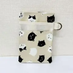 【人気】ラミネート生地☆ナースポケット☆オーガナイザー⭐︎猫ちゃんのお顔