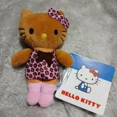 ハローキティ ヒョウ柄あしながVer. キーホルダー ピンクヒョウ柄