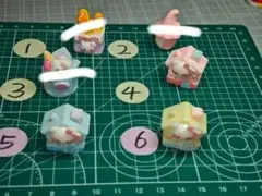 ウサギとアイスクリームのデコレーションパーツ