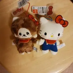 モンチッチ×ハローキティ おそろいアクリルチャーム付きマスコット　２種