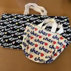 cher キャンバス地 エコバッグ ホワイト ブラック 匿名配送