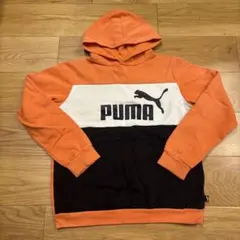 PUMA プーマ キッズパーカー フーディー バイカラー 160cm 오렌지