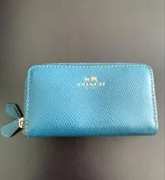 COACH コーチ ラウンドファスナー コインケース 小銭入れ ブルー系