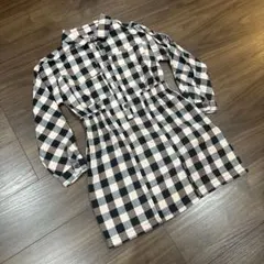 ZARA kidsチェック柄シャツワンピース（長袖）