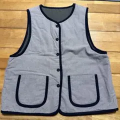 Samansa Mos2 中綿キルトリバーシブルベスト ブラウン