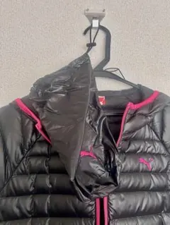 PUMA M ダウンジャケット 黒 ピンク 配色 ダウン フェザー 軽量 プーマ 