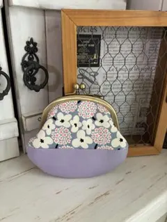 ハンドメイド　花柄コンパクトがま口財布