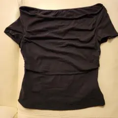 オフショルダーTシャツ　黒
