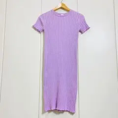 美品 Ron Herman コットンリネン 半袖 リブニットワンピース 綿麻のサムネイル