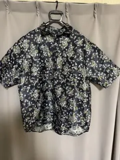 シャツ ネイビー 花柄 半袖