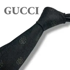 良品　GUCCI グッチ ネクタイ ブラック 小紋柄 シルク100% ビジネス