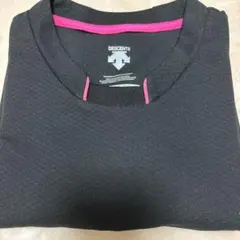 DESCENTE バレーボールシャツ ブラック ピンク O