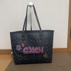 COACH シグネチャー トートバッグ A4 パソコン リバーシブル ブラックのサムネイル