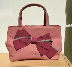 未使用　TOCCA トッカ　キャンバス地　リボンハンドバッグ